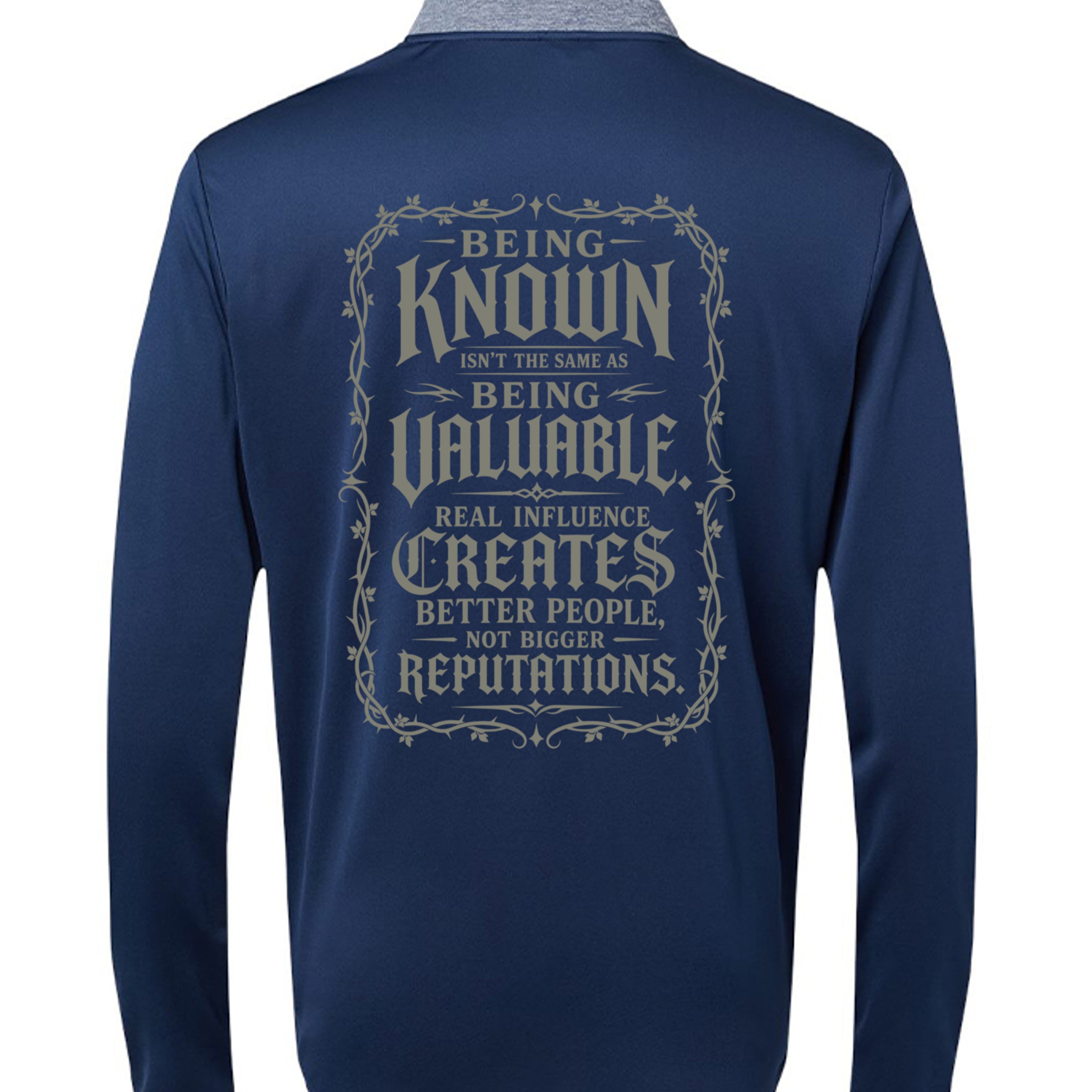 Collegiate Navy Melange/ Navy/ Grey Three - A522 - BACK